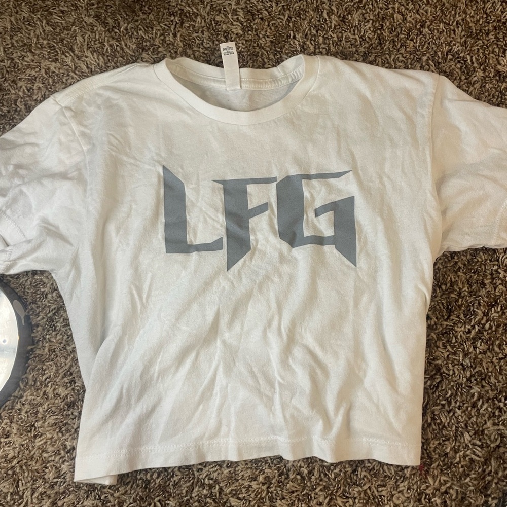 LFG Women Cropped Graphic Tee in White